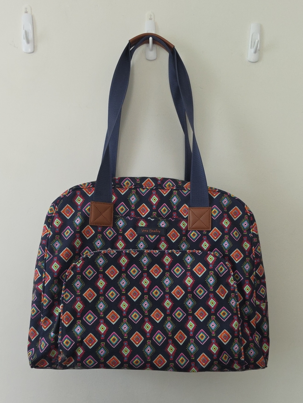 Vera Bradley Navy Multicolor Geo Quilted Bag Travel Laptop